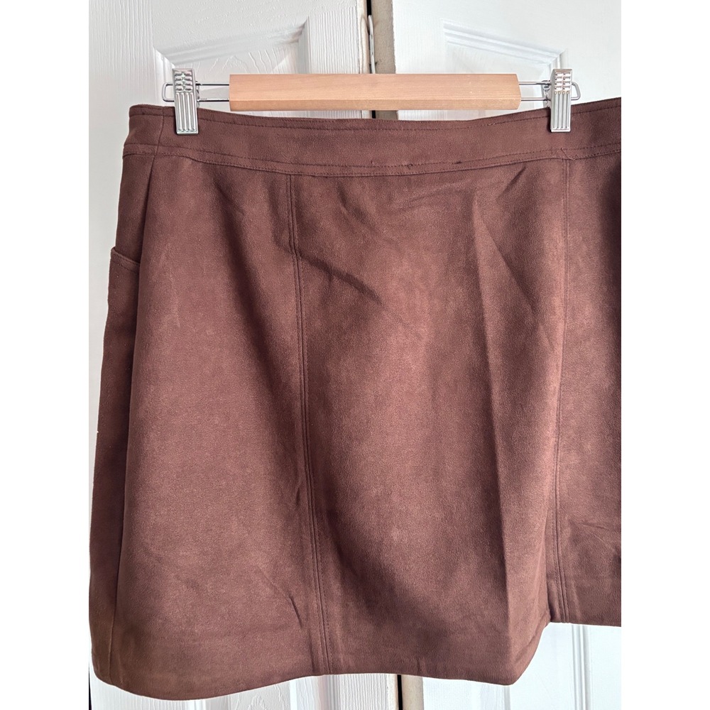NWT Truth by Republic Faux Suede Mini Skirt XL Chocolate Brown MSRP $58 - Picture 9 of 10